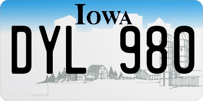 IA license plate DYL980