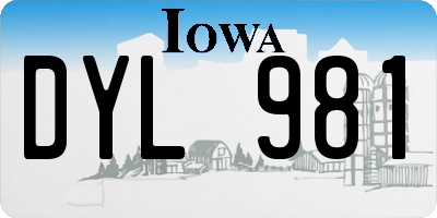 IA license plate DYL981