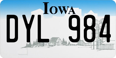 IA license plate DYL984