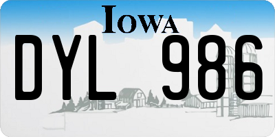 IA license plate DYL986