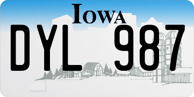 IA license plate DYL987