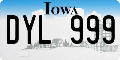 IA license plate DYL999