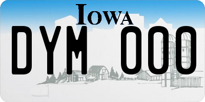 IA license plate DYM000