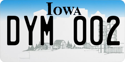 IA license plate DYM002