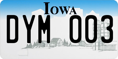 IA license plate DYM003