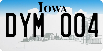 IA license plate DYM004