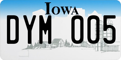 IA license plate DYM005