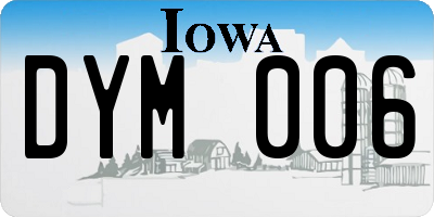 IA license plate DYM006