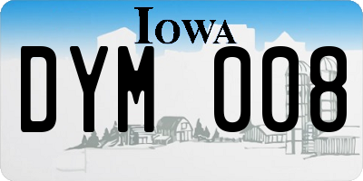 IA license plate DYM008