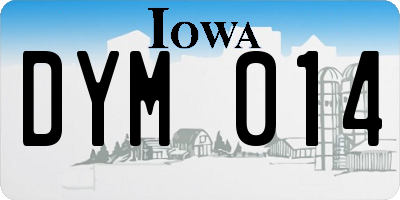IA license plate DYM014