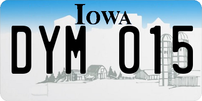 IA license plate DYM015