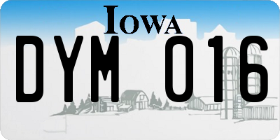 IA license plate DYM016