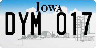 IA license plate DYM017