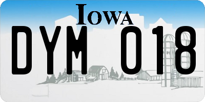 IA license plate DYM018