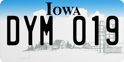 IA license plate DYM019