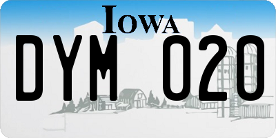 IA license plate DYM020