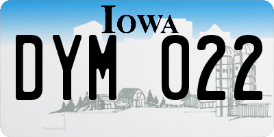 IA license plate DYM022