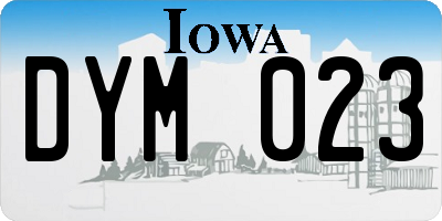 IA license plate DYM023