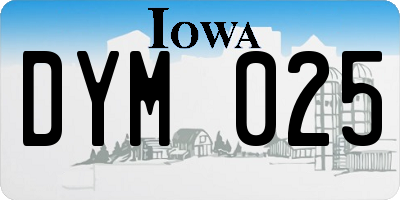 IA license plate DYM025