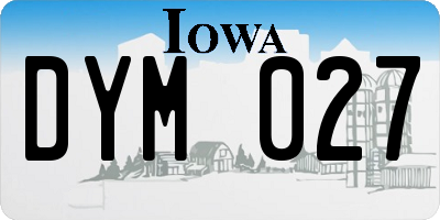 IA license plate DYM027
