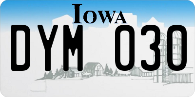 IA license plate DYM030