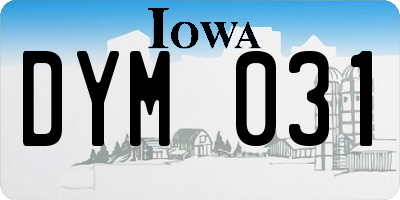 IA license plate DYM031