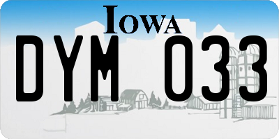 IA license plate DYM033