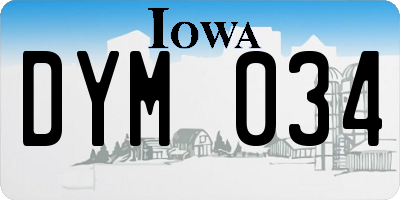 IA license plate DYM034