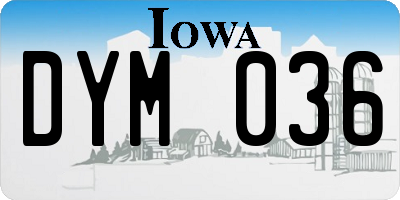 IA license plate DYM036