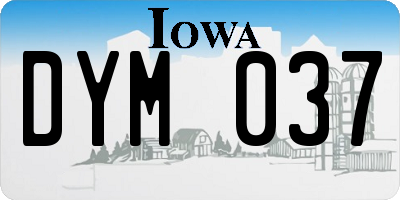 IA license plate DYM037
