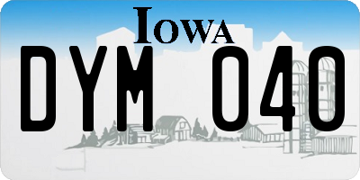 IA license plate DYM040