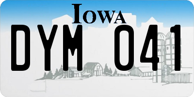IA license plate DYM041