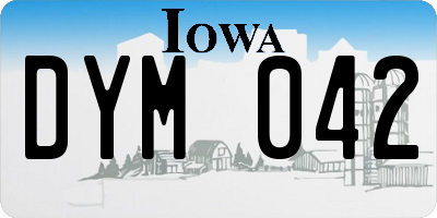 IA license plate DYM042