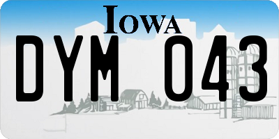 IA license plate DYM043