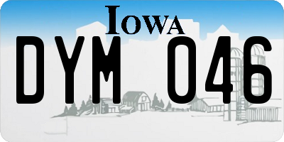 IA license plate DYM046