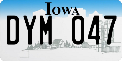 IA license plate DYM047