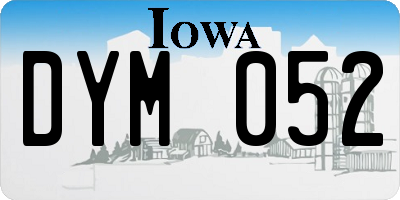 IA license plate DYM052