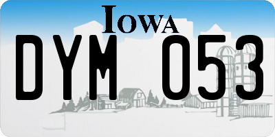 IA license plate DYM053