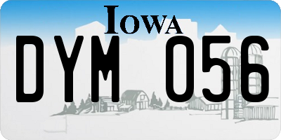 IA license plate DYM056