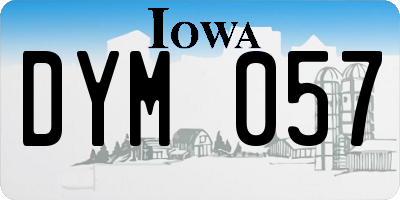 IA license plate DYM057