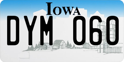 IA license plate DYM060