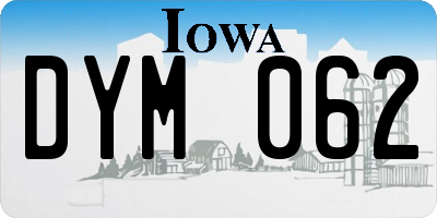 IA license plate DYM062