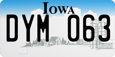 IA license plate DYM063