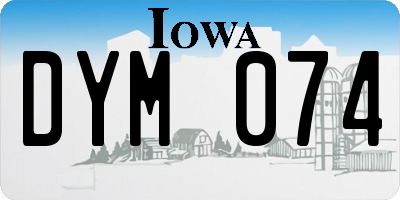 IA license plate DYM074