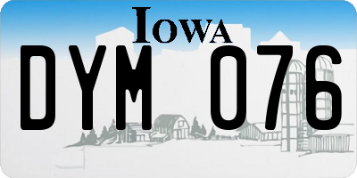 IA license plate DYM076