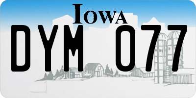 IA license plate DYM077