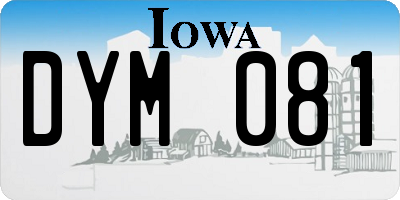 IA license plate DYM081