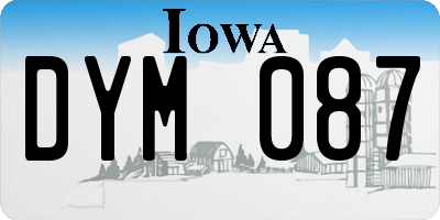 IA license plate DYM087