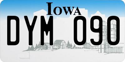 IA license plate DYM090