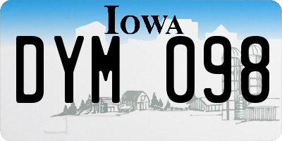 IA license plate DYM098